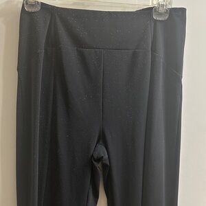 YITTY Black Sparkle Leggings with Slit Front